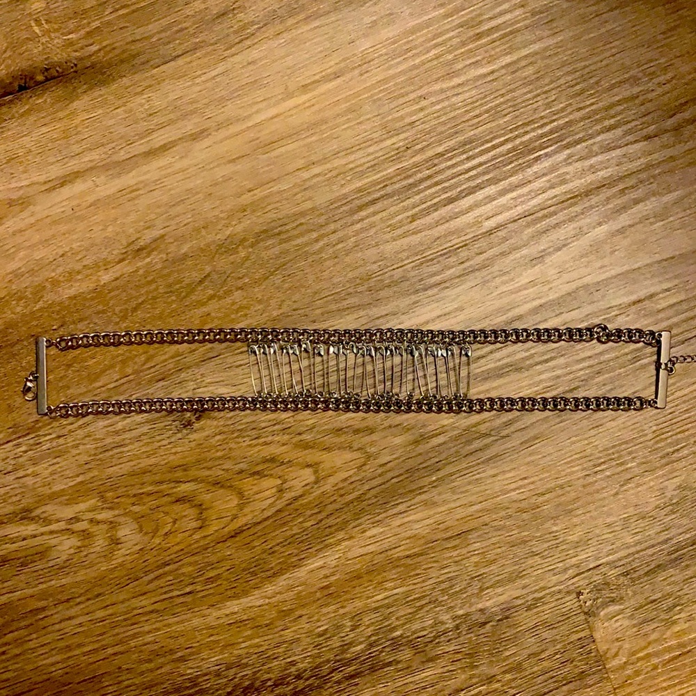 Gothic Safety Pin Choker Necklace